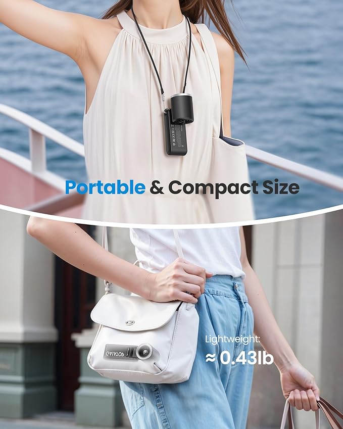 Gaiatop Portable Handheld Mini Fan, 21 Working Hours 6 Speeds, Rechargeable - Image 5