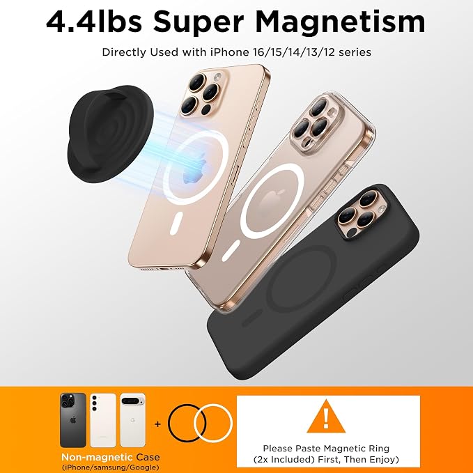 Magnetic Phone Ring Grip Holder, Silicone Finger Loop Grip, Compatible - Image 6
