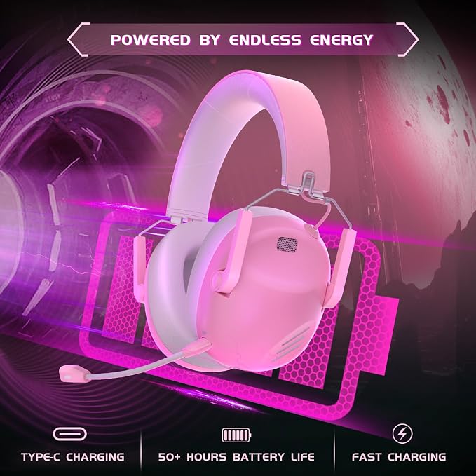 Wireless Gaming Headset for PS5, Gamer Headphones for Nintendo Switch, 50H - Image 7
