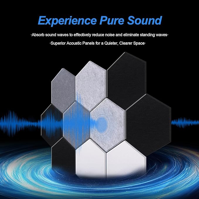 Mollywell Hexagon Acoustic Panels, High Density, Soundproofing, Decorative - Image 5