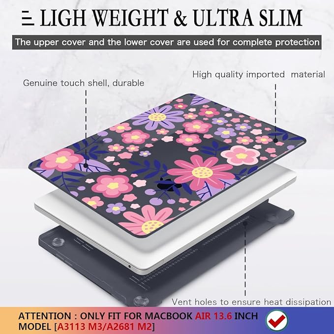 CISSOOK for MacBook Air 13 inch M4 M3 M2 Case 2025 2024 2023 2022, Hard Shell - Image 3