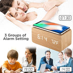 OCT17 Alarm Clock with Qi Wireless Charging Pad Compatible with iPhone Samsung - Image 7
