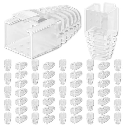 CableGeeker 100-Pack Cat6 / Cat5e RJ45 Strain Relief Boots, RJ45 Boot, Cat 6 by CableGeeker