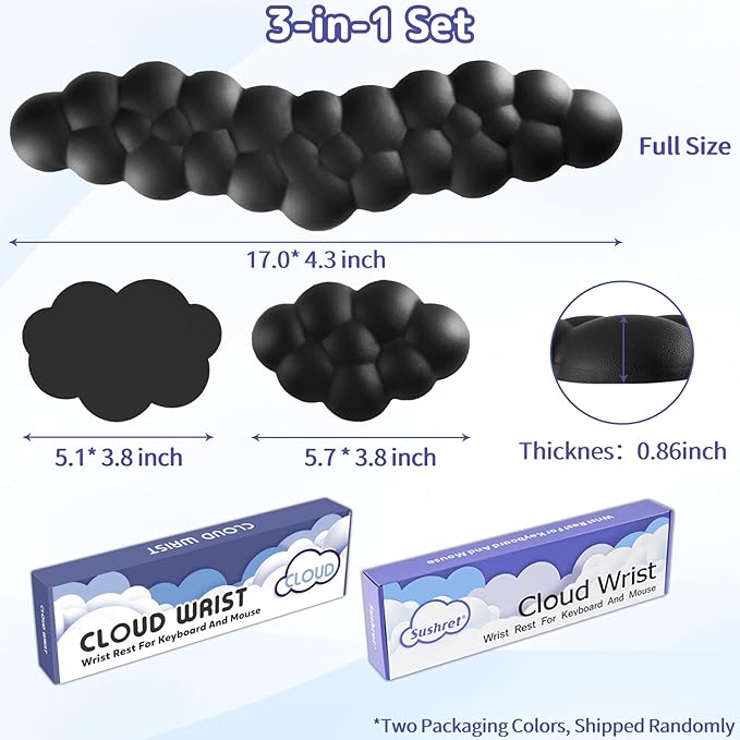 Cloud Wrist Rest for Keyboard and Mouse, Memory Foam PU Leather Keyboard Wrist - Image 7