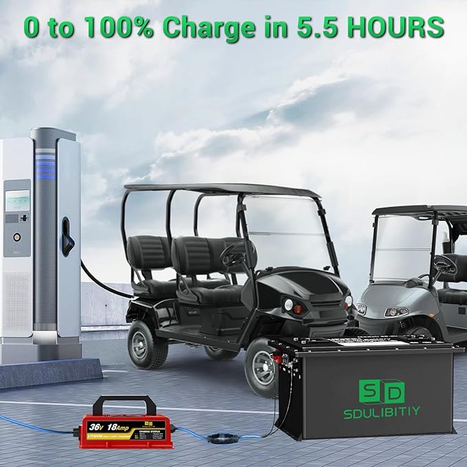 36V 105Ah LiFePO4 Golf Cart Battery, Built-in Smart 200A BMS, - Image 4