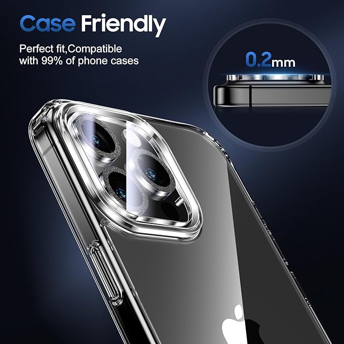 UniqueMe for 3 Pack iPhone 15 Pro/iPhone 15 Pro Max Camera Lens Protector - Image 6