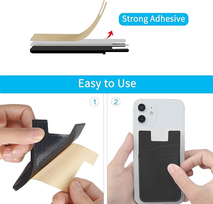 SS Phone Wallet, Phone Card Holder Stick on Credit Card Holder - Image 4