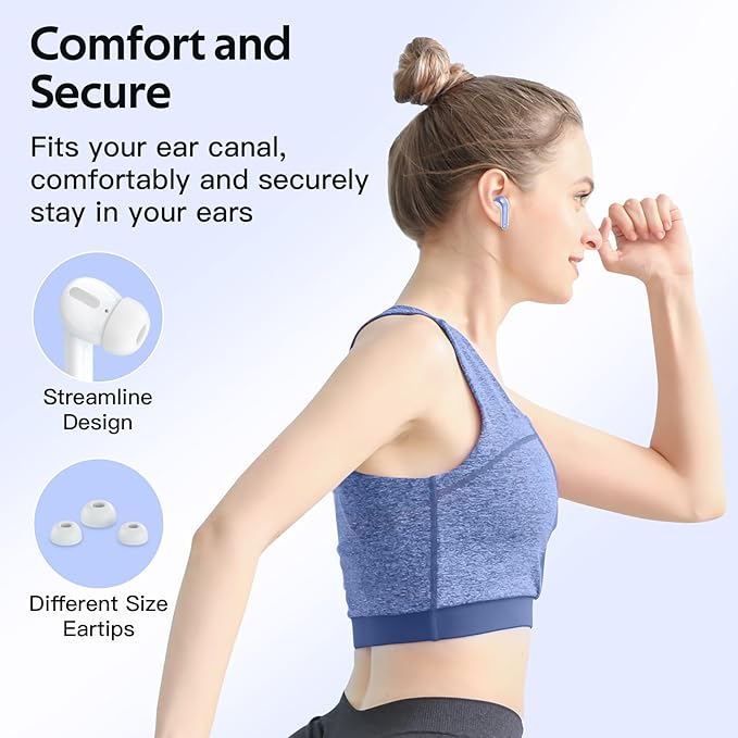 TAGRY Bluetooth Headphones True Wireless Earbuds 60H Playback LED Power Display - Image 7