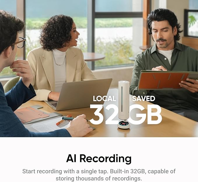 Insta360 Wave - AI Speakerphone, Voice Recorder, 8 Noise-Canceling Mics - Image 4