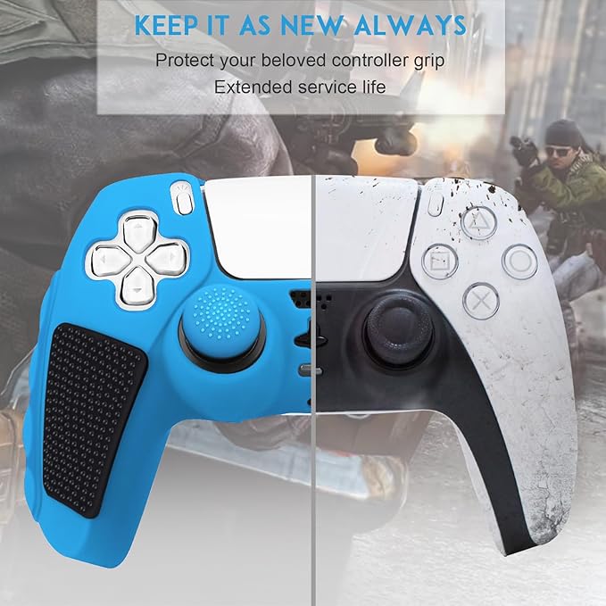 SIKEMAY Anti-Slip PS5 Controller Skin, Soft Thicken Non-Slip Studded Silicone - Image 4
