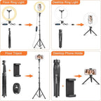UEGOGO 10'' Ring Light with 72'' Tripod Stand, Dimmable LED Ringlight - Image 4