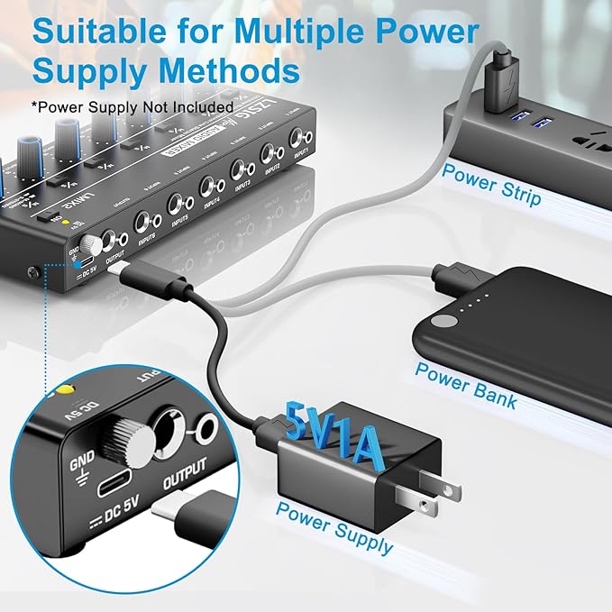 LZSIG Mini Audio Mixer, Stereo Line Mixer - Image 5