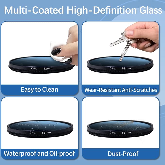 52MM Circular Polarizer Filter for Phone, Clip-on CPL Phone Camera Lens Filter - Image 7