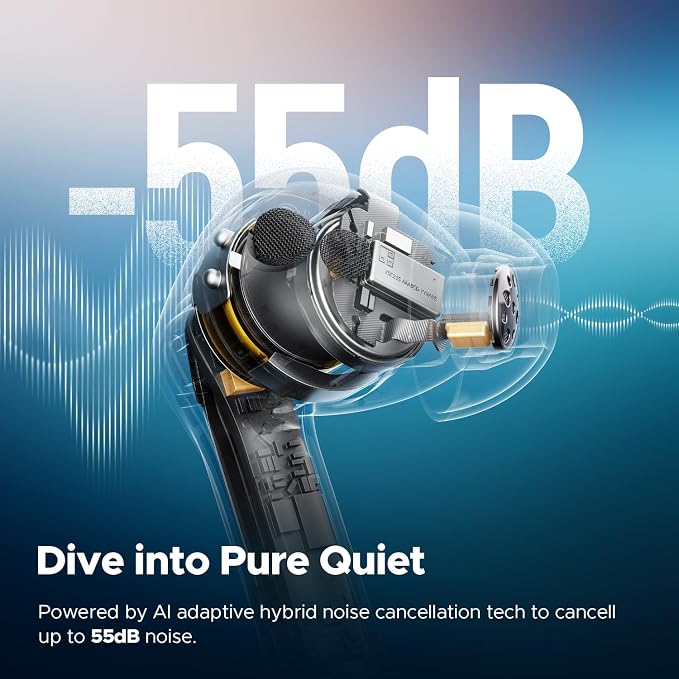 SoundPEATS Air5 Pro Adaptive Hybrid Noise Cancelling Wireless Earbuds, Qualcomm - Image 3