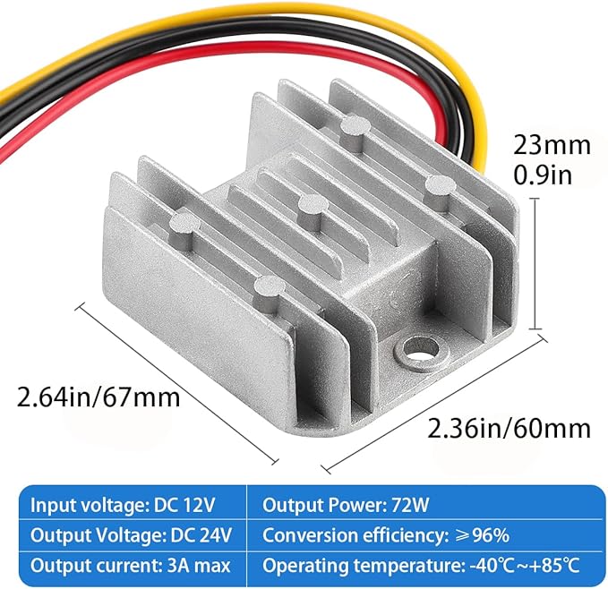 DC 12V Step Up to 24V 3A 72W Voltage Booster Converter DC Power Converter - Image 5