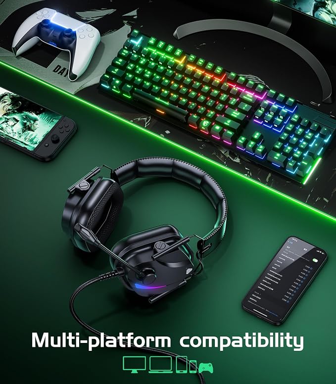 HW12 Gaming Headset for PC, Xbox One, Gaming Headphones - Image 4