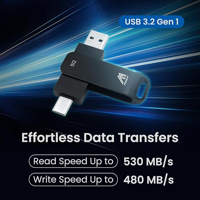 MMOMENT 512GB MU P50 External SSD – USB-C & USB-A Compatible, Portable USB 3.2 - Image 2