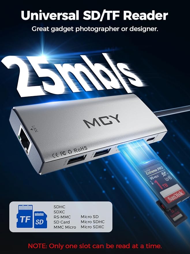 MCY USB C Hub, Laptop Docking Station Dual Monitor Single 8K, 10 in 1 Type-C - Image 6