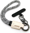 Handmade Cowhide Leather Phone Wrist Strap, Universal Adjustable Key Lanyard by Rongboer