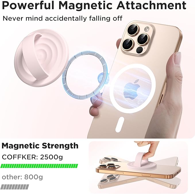 Magnetic Phone Ring Grip Holder, Silicone Finger Loop Grip, Compatible - Image 3