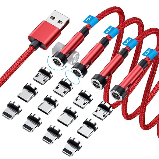 540 Rotation Magnetic Charging Cable, 3 in 1 Phone Charger 3A Fast Charging & by Ankndo