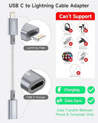2 Pack 27W USB C to Lightning Cable Adapter, PD Fast Charging & Data Transfer - Image 2
