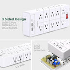 Power Strip Surge Protector 23 in 1, 6ft Extension Cord - Image 2