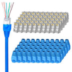50-Pack Cat 6 Shielded Pass Through RJ45 Connectors + 50Pack RJ45 Strain Relief by Brileine