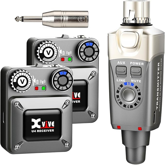 Xvive U4R2 Wireless in-Ear Monitor System Professional IEM System 1 Transmitter by Xvive
