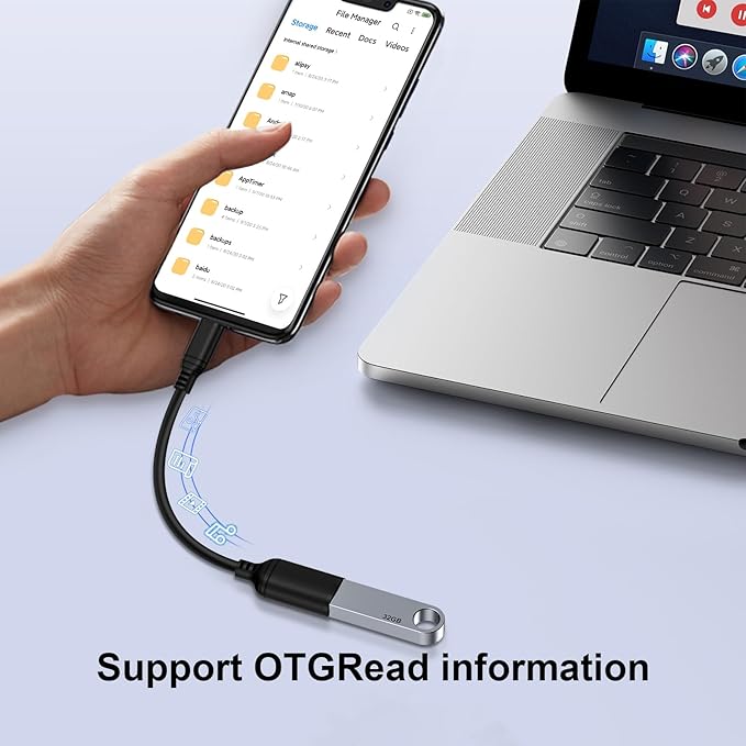 USB C to USB 3.0 Adapter, USB C Android Adapter Male to USB A Female OTG On The - Image 2
