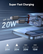 iPhone Car Charger 4 in 1 Fast USB Car Phone Charger 20W Double Lightning - Image 3