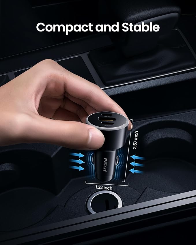 PISEN 60W 3-Port USB C Car Charger - Image 6