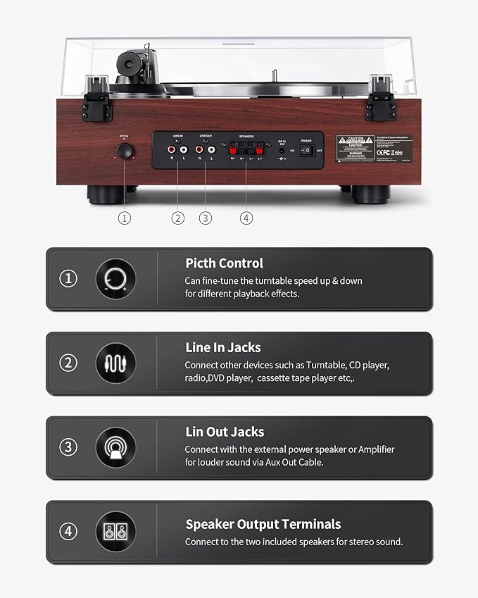 ANGELS HORN Bluetooth Turntable - Image 6
