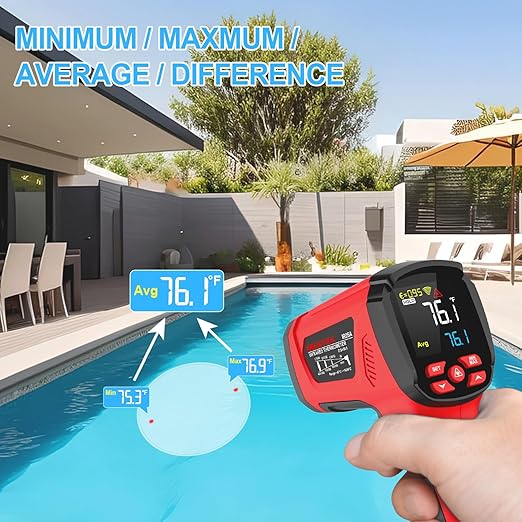 -40℉~2912℉ MESTEK Infrared Thermometer Temperature Gun, 50:1 Dual Laser High - Image 4