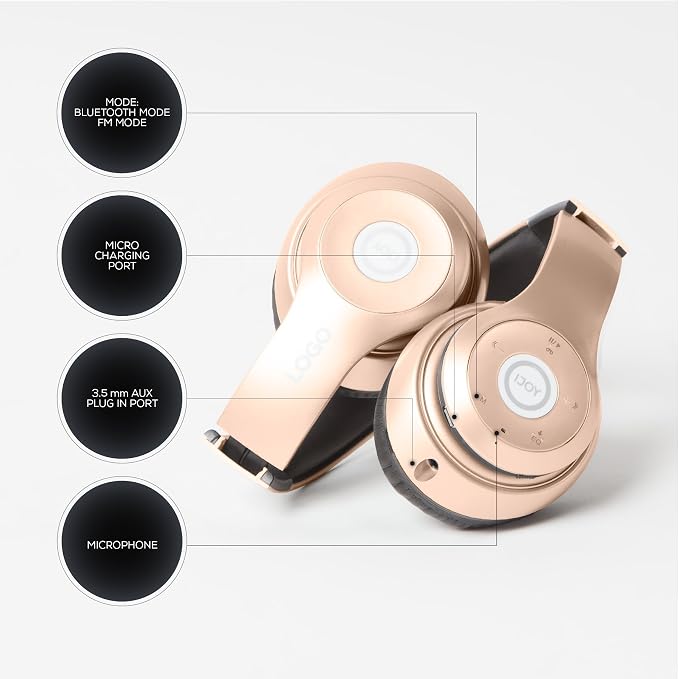 iJoy Bluetooth Headphones Over Ear, Wireless and Wired Foldable Headset - Image 3
