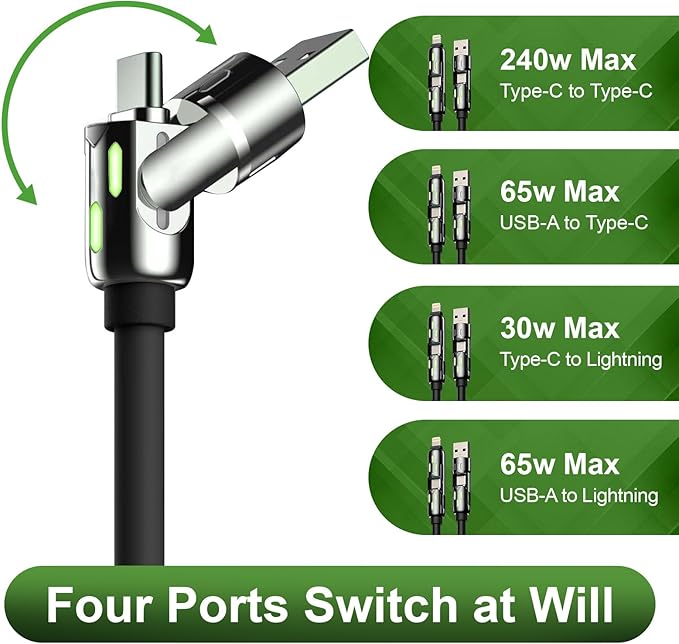 KerrKim 240W 4-in-1 Multi Fast USB Charging Cable - Image 2