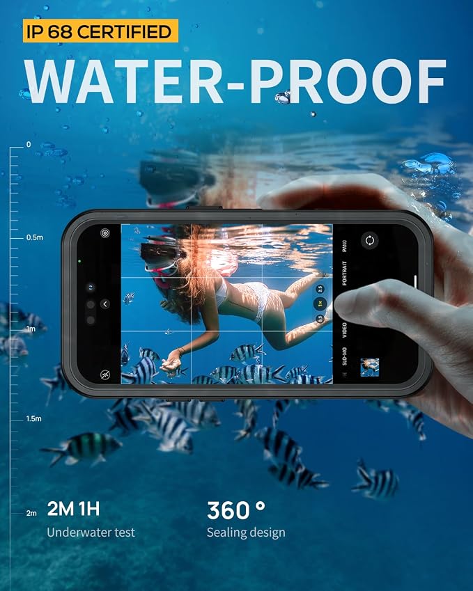 Lanhiem Magnetic for iPhone 15 Pro Max Case, IP68 Waterproof Dustproof Case - Image 2