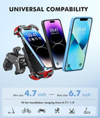 Motorcycle Phone Mount, Upgrade Bike Phone Mount, 360° Rotatable Phone Holder - Image 6