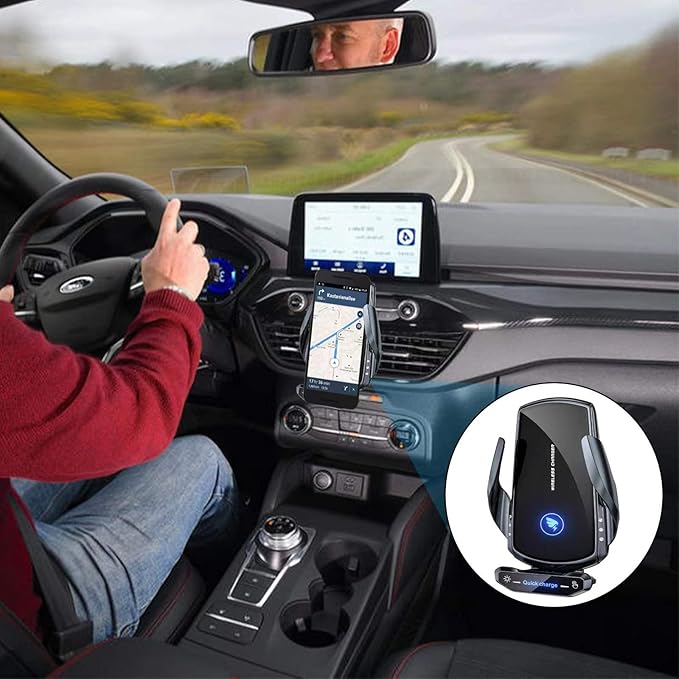 Wireless Car Charger Mount Automotive Electric Induction 15W Fast Charging Auto - Image 2