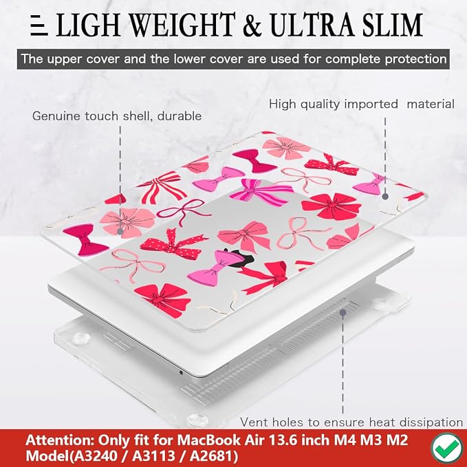 CISSOOK Compatible with MacBook Air 13.6 inch Case 2025 2024 2023 2022 Release - Image 4