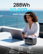 DaranEner Portable Power Station, Outdoor 288Wh LiFePO4 Battery, 600W AC Outlets - Image 2