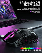 SM600 Honeycomb Shell Gaming Mouse Wireless, 8000 DPI Tri-Modes BT5.1/2.4G - Image 5