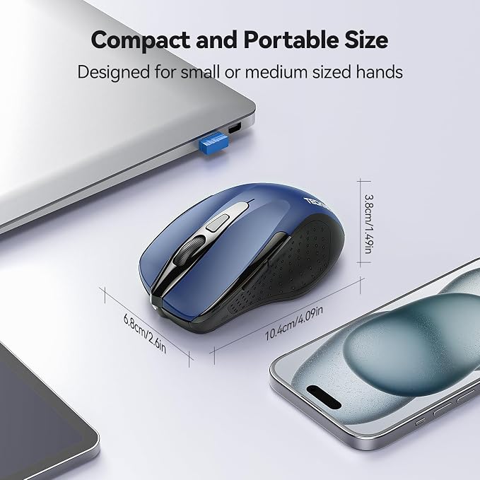 TECKNET Wireless Mouse for Laptop, Silent Mouse Quiet Click, Computer Mice - Image 7