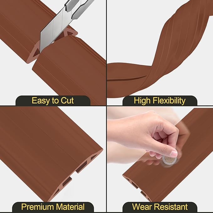 MYFAMIREA 4FT Floor Cord Cover Heavy Duty Cable Cover Protector - Image 4