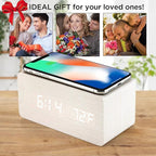 OCT17 Alarm Clock with Qi Wireless Charging Pad Compatible with iPhone Samsung - Image 6