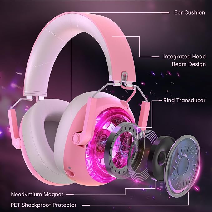 Wireless Gaming Headset for PS5, Gamer Headphones for Nintendo Switch, 50H - Image 3