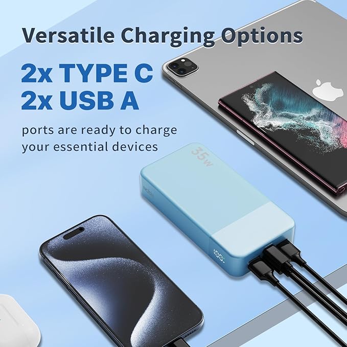 NOBIS Portable Charger, 20000mAh Power Bank, 35W Power Bank Fast Charging - Image 4