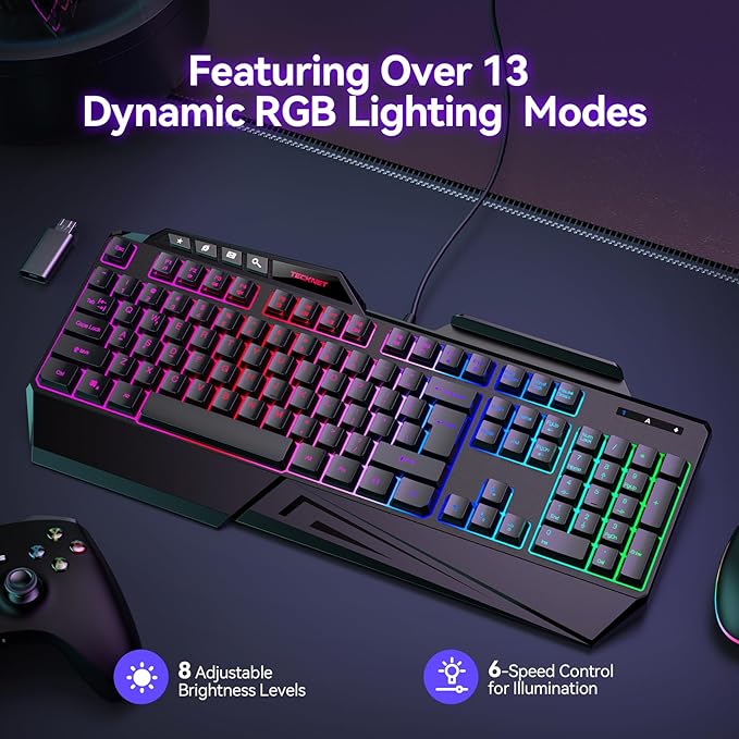 TECKNET Wired RGB Gaming Keyboard - Image 2