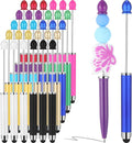 Qilery 30 Pcs Beaded Pens with Stylus Tips Plastic Beaded DIY Stylus 2-in-1 by Qilery