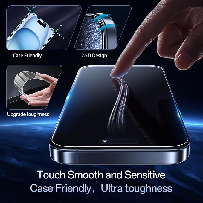 Screen Protector for iPhone 15 Pro Max, HD Clear, 9H Hardness, No Bubbles - Image 7